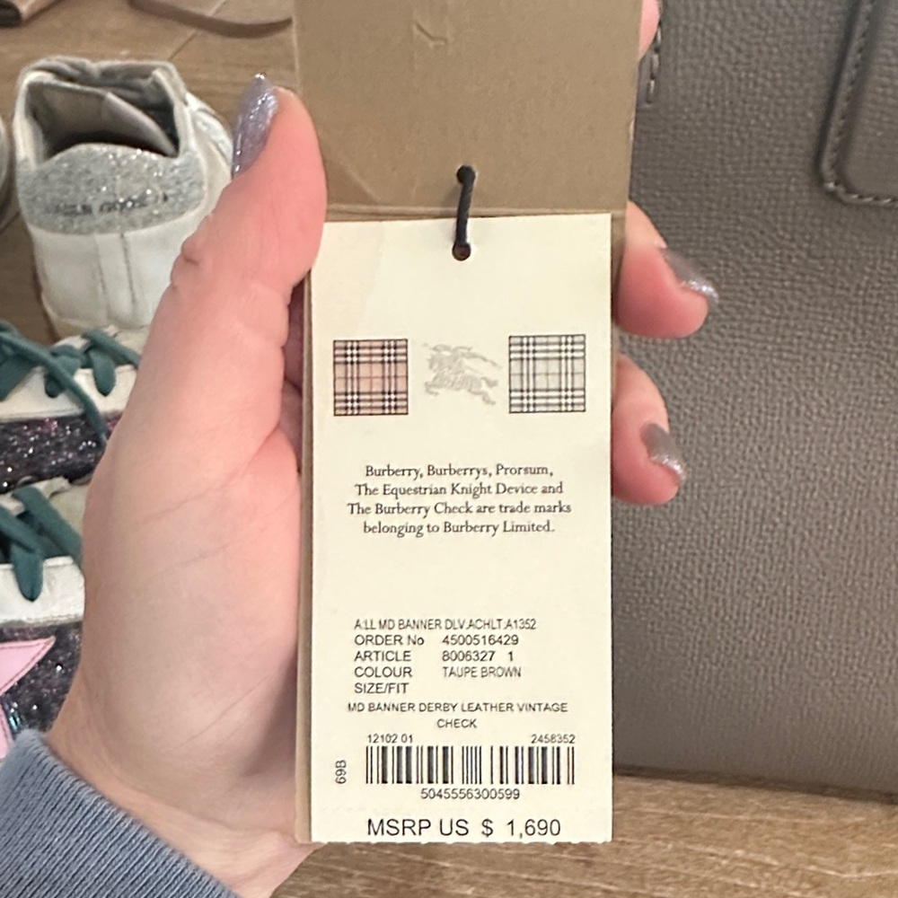 Burberry Beige Leather Tote - Picture 2 of 4